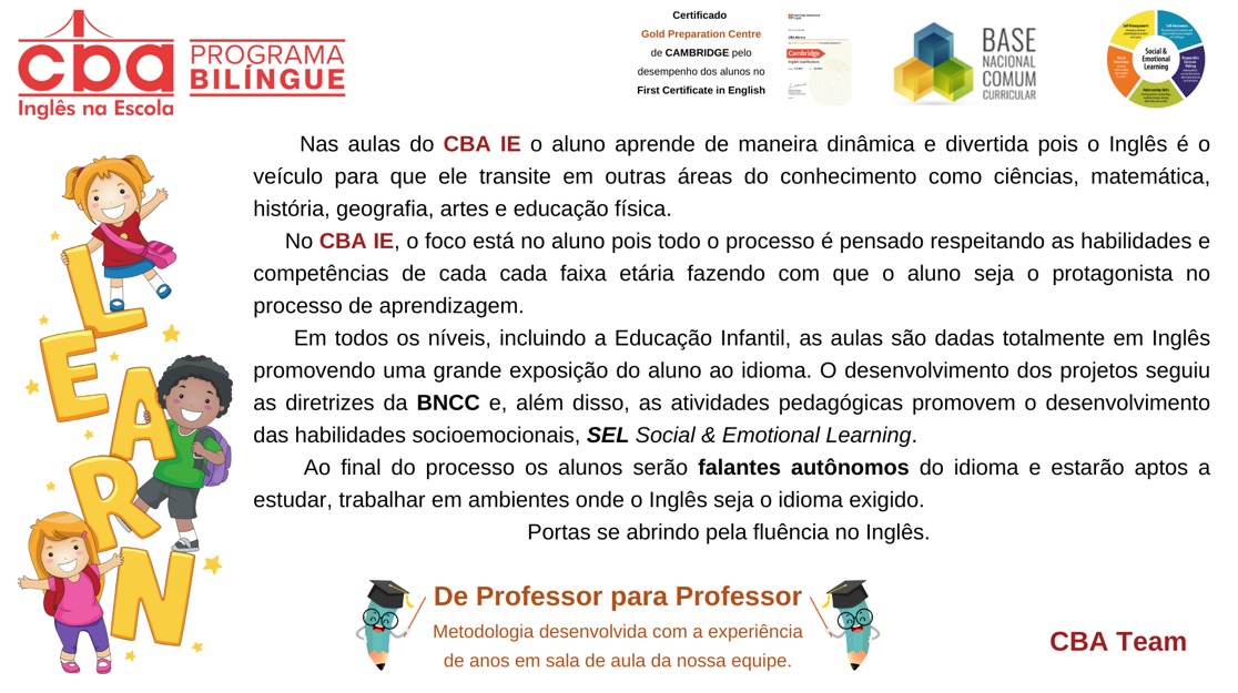 Programa Bilíngue do Colégio Paulista Vila Formosa